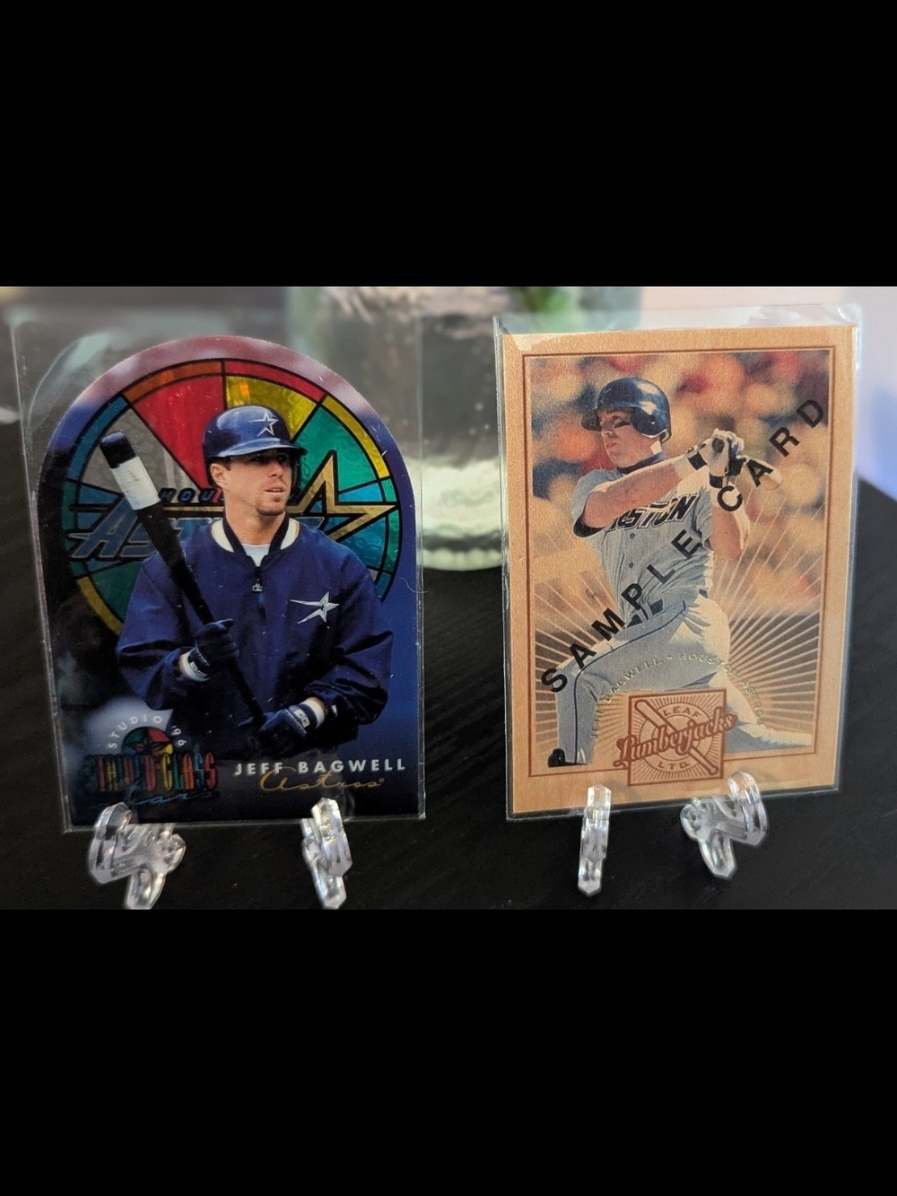 Jeff Bagwell Insert Card Lot Studio Stained Glass + Leaf Lumberjacks Astros